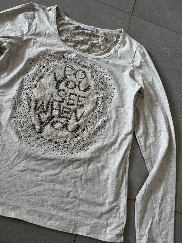 T-shirt à manches longues cache cache, très bon état, taille 4 (L) - photo numéro 2