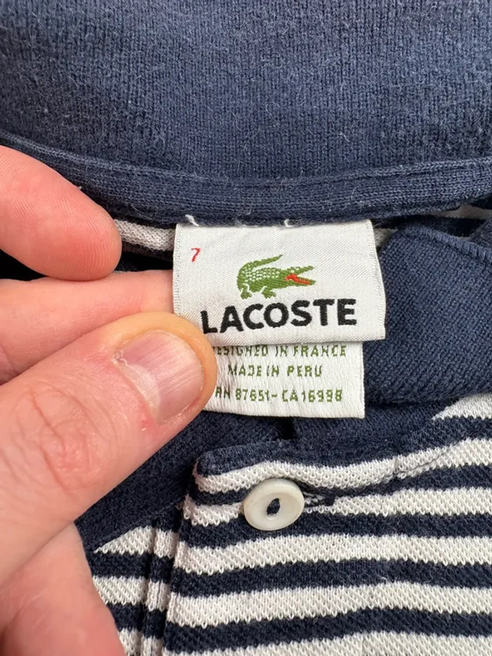 Polo à rayures Lacoste | Bleu marine et blanc | Taille XXL - photo numéro 5