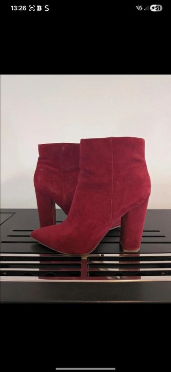 Bottines rouge Bordeaux