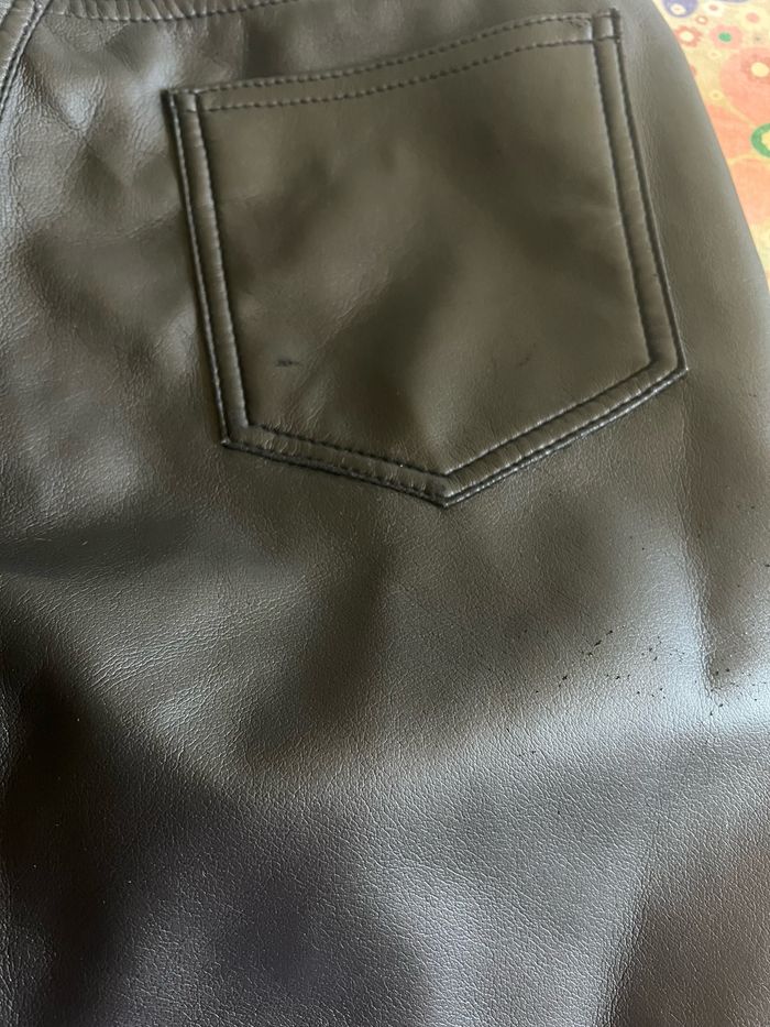 Pantalon droit noir taille haute en cuir Scenic 38 - photo numéro 9