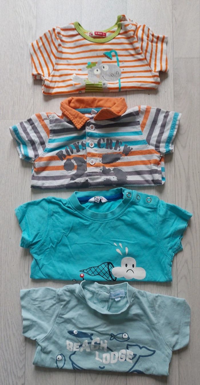Lot 4 t-shirts manches courtes 18m
