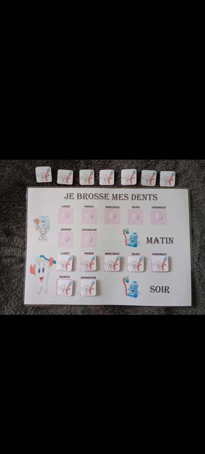 Fiche je me brosse les dents pour aider votre fille