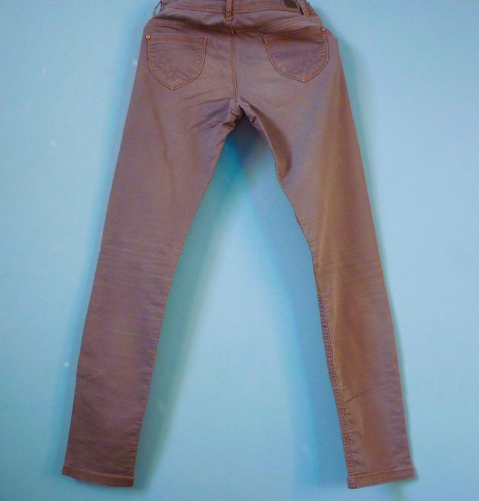 Jean Fille IKKS 14 ans pantalon slim fit gris fonce TBE - photo numéro 2