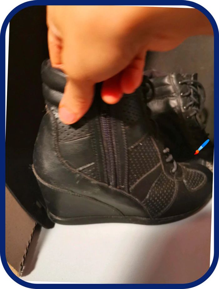 bottine talon compenser taille 39 noir - photo numéro 5