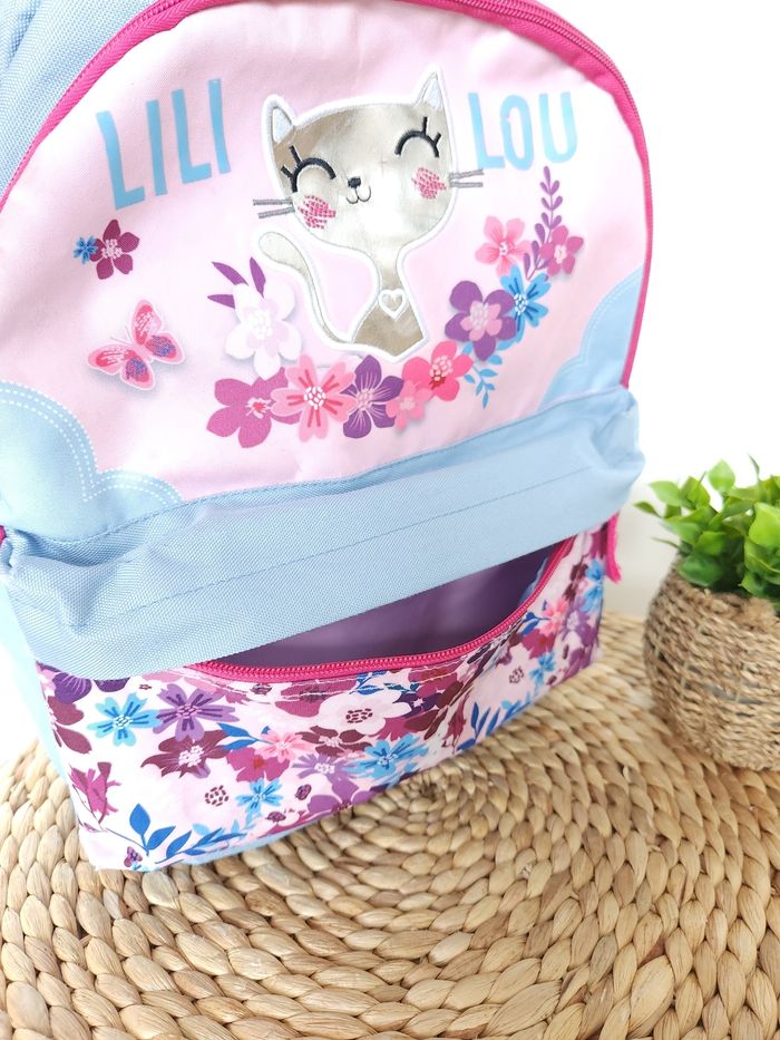 Cartable, Sac à dos 2 Compartiments Lililou Fleurs - photo numéro 6