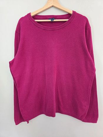 pull tommy hilfiger col rond femme xxl rose framboise oversize chic