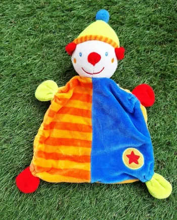 Doudou carré plat clown - Baby Club