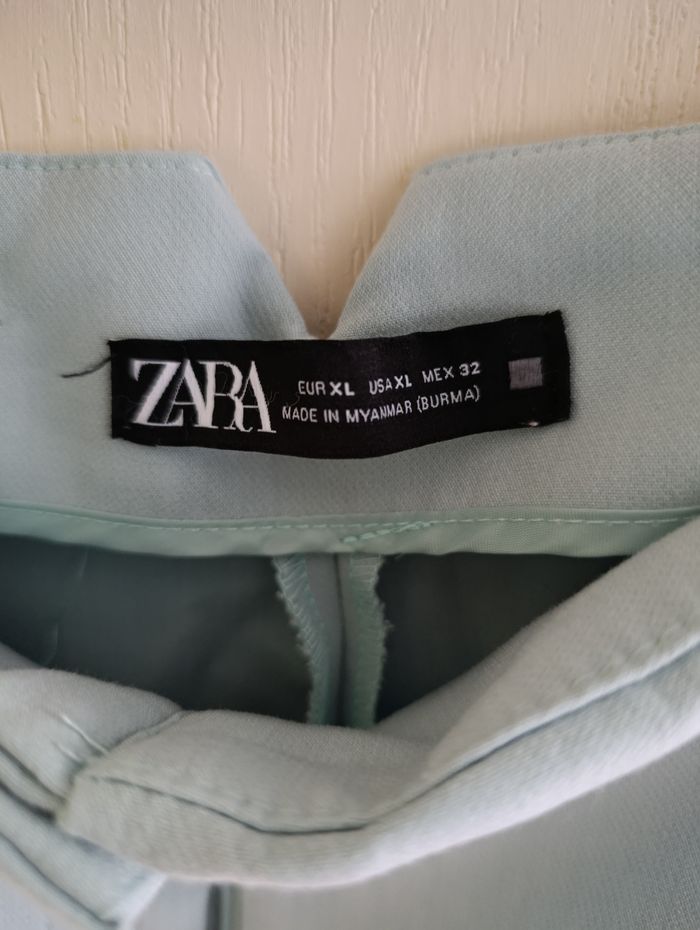 Pantalon ZARA Vert clair coupe droite XL - photo numéro 4