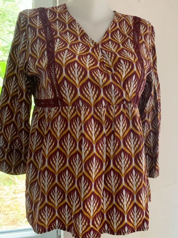 Blouse motif Only taille 38 manches 3/4 - photo numéro 2