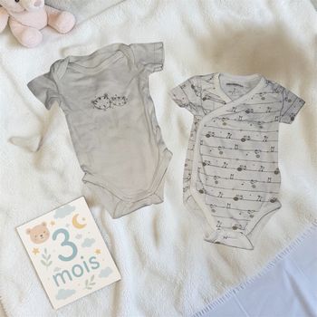 Lot de 2 bodies manches courtes Mixtes - T3mois - Orchestra 