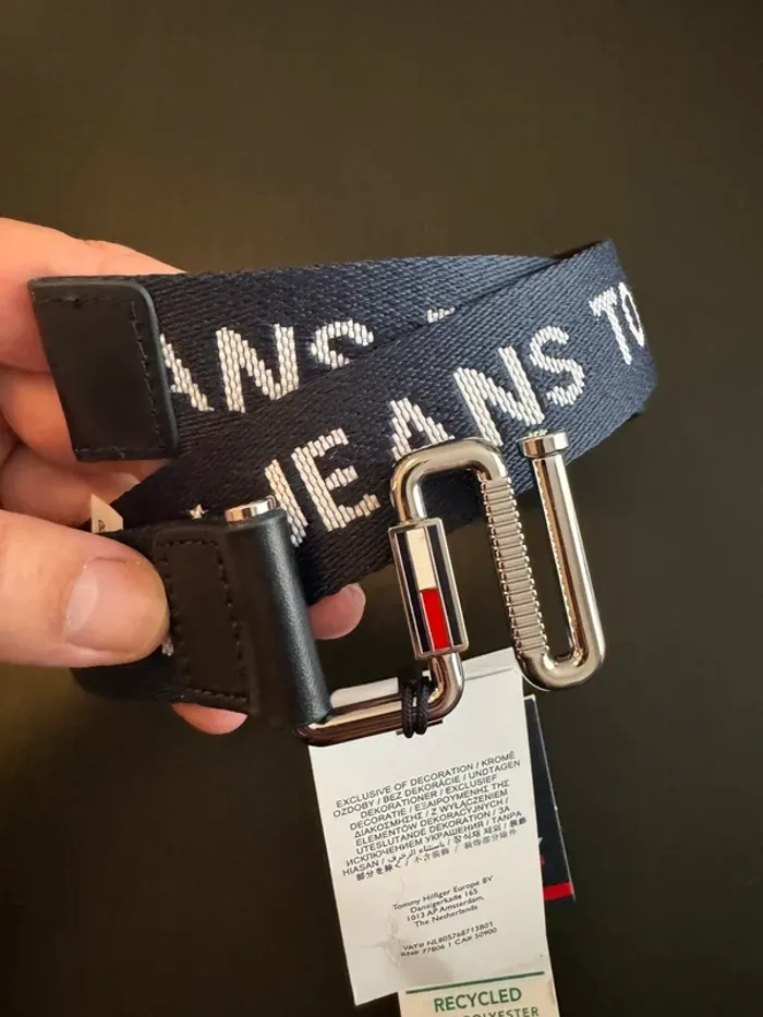 Ceinture Tommy Jeans bleu marine taille 80 cm - photo numéro 3