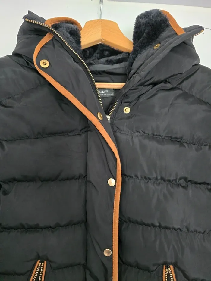 Doudoune impermeable noir et marron - photo numéro 4
