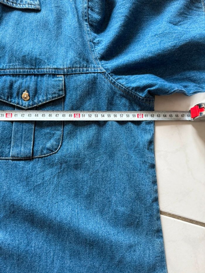 Chemise en jean denim manches courtes Sage collection vintage usa taille L top état - photo numéro 6