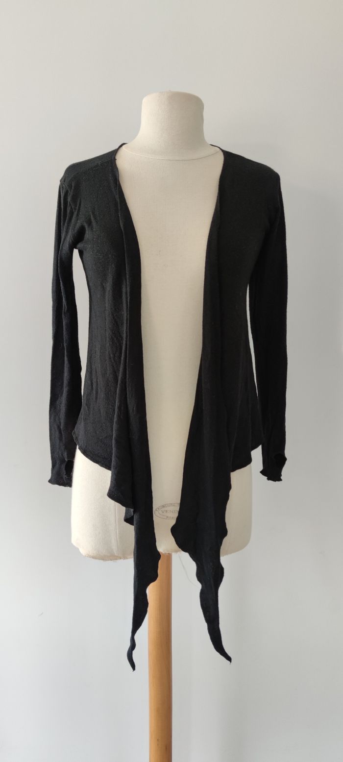 Gilet noir manches longues femme taille S bon état - photo numéro 3