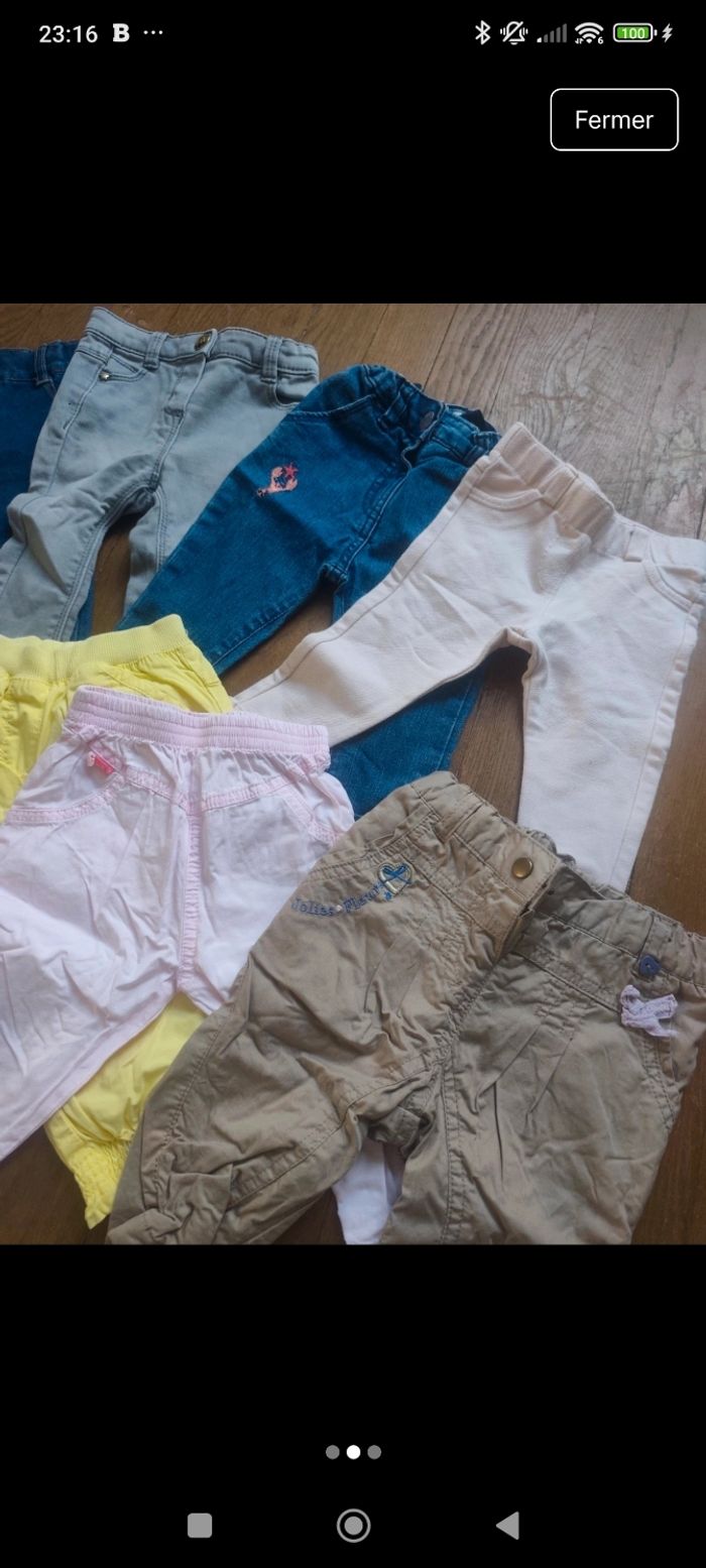 Lot pantalons 6 mois fille - photo numéro 2