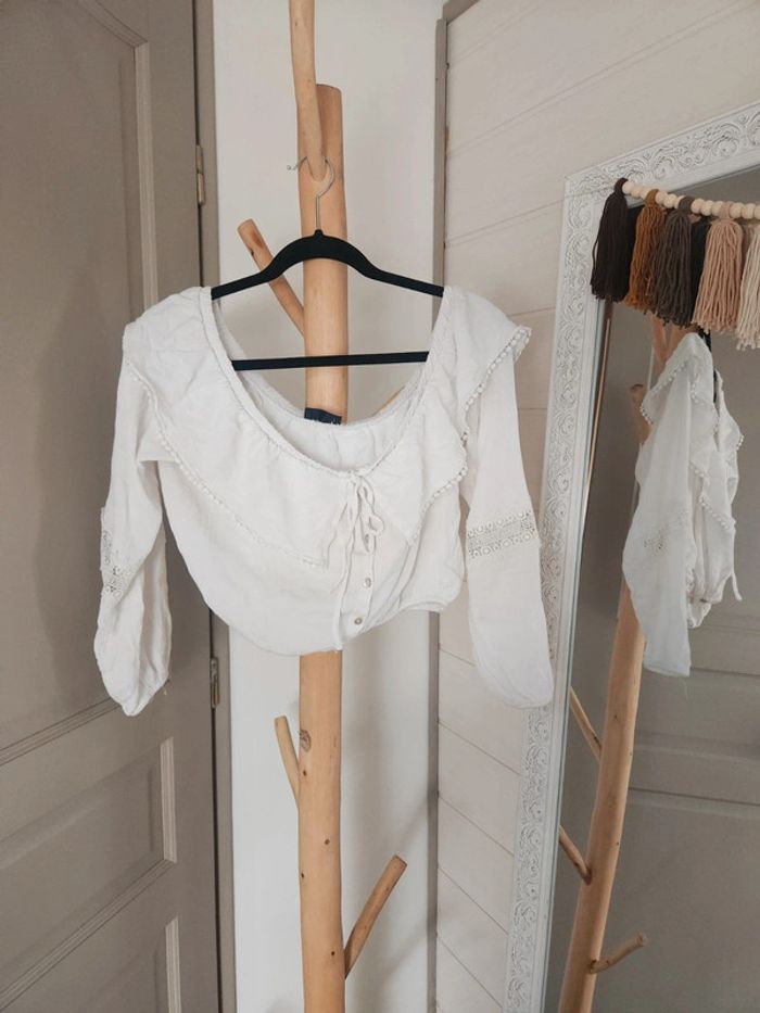 Blouse blanche crop top tally weijl - photo numéro 2