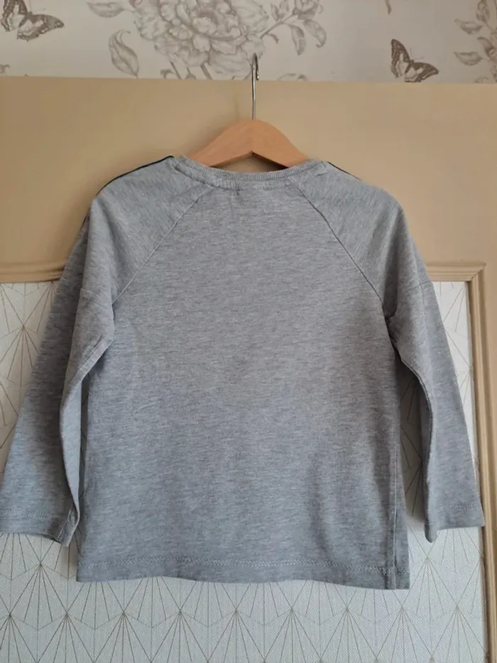 T-shirt garçon 4-5 ans ML gris turquoise comme neuf Oliver - photo numéro 5