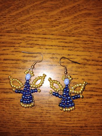 Boucle d oreille en perle de rocaille et acier inoxydable