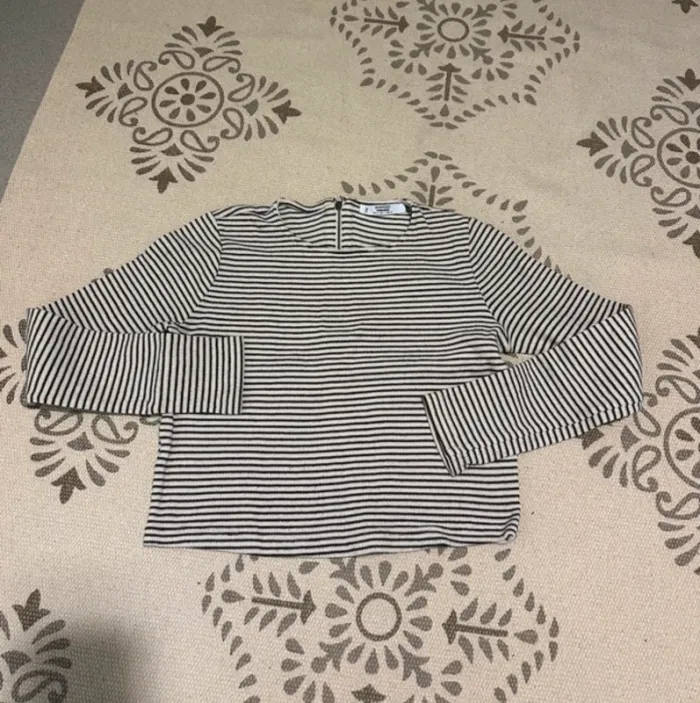 Pull court mango rayures noir blanc S - photo numéro 3