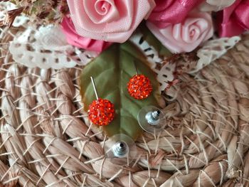 🎀Paire de boucle d'oreille shamballa rouge🎀