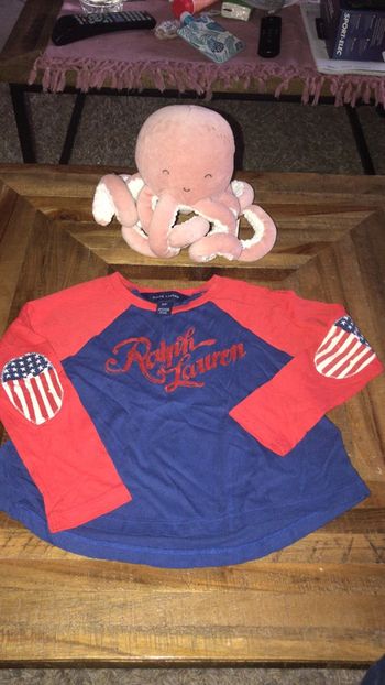 Teeshirt manche longue bleu Ralph Lauren