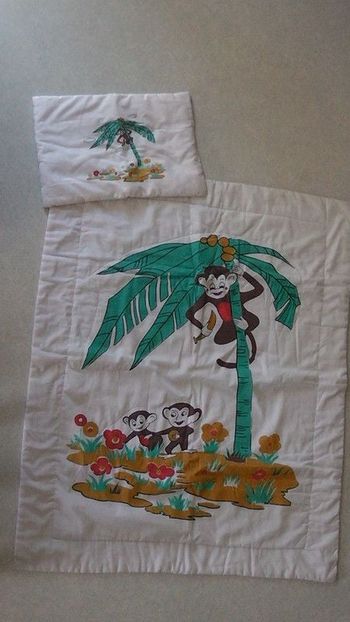 Plaid + coussin "Ouistiti"