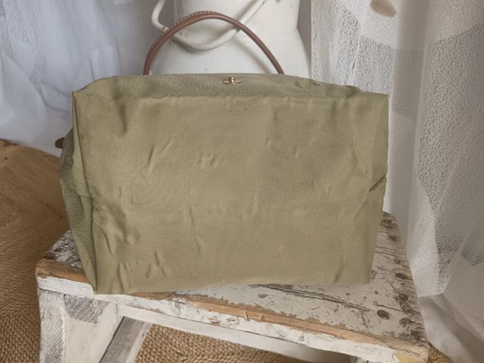 Longchamp | le Pliage kaki et cuir marron | t. S - photo numéro 4