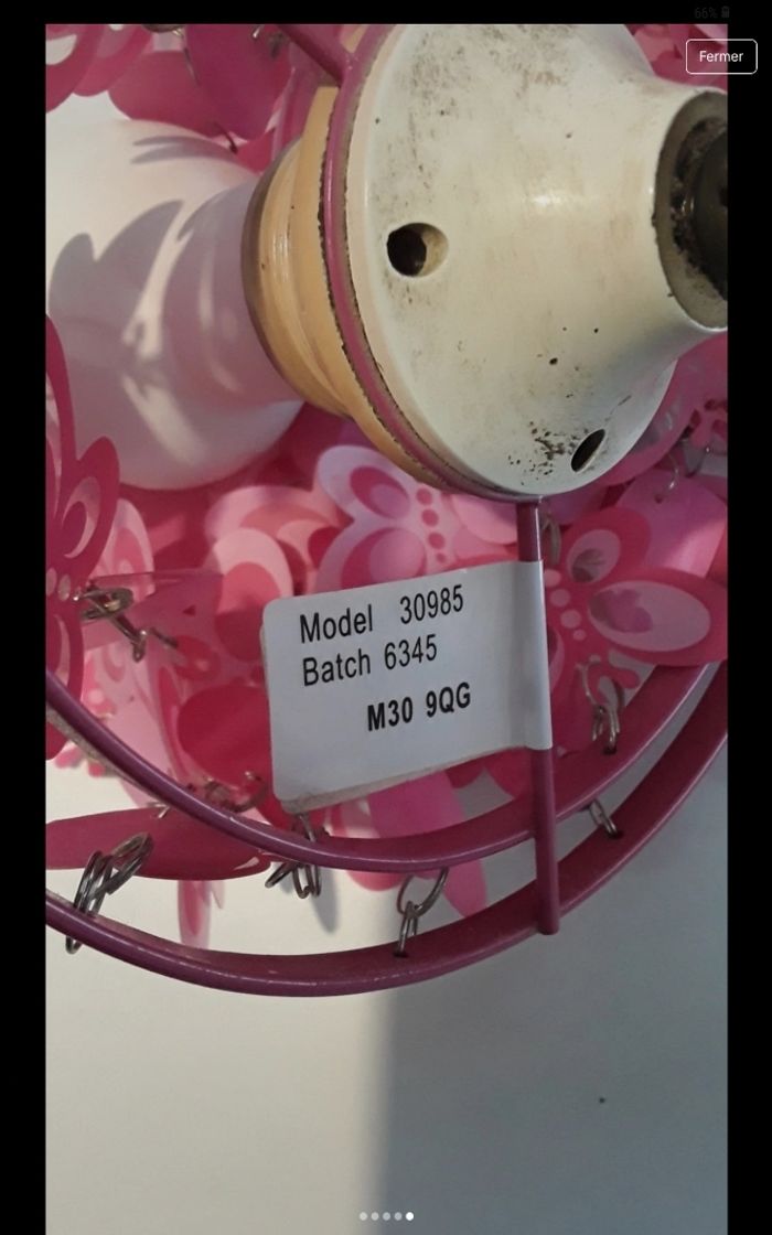 Suspension rose coeur papillon - photo numéro 5