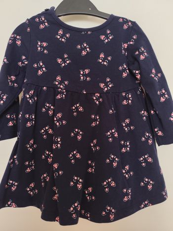 Petite robe bleu marine à motif Chat 