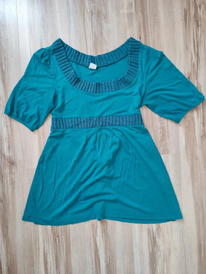 Tunique camaïeu taille 3 bleu canard
