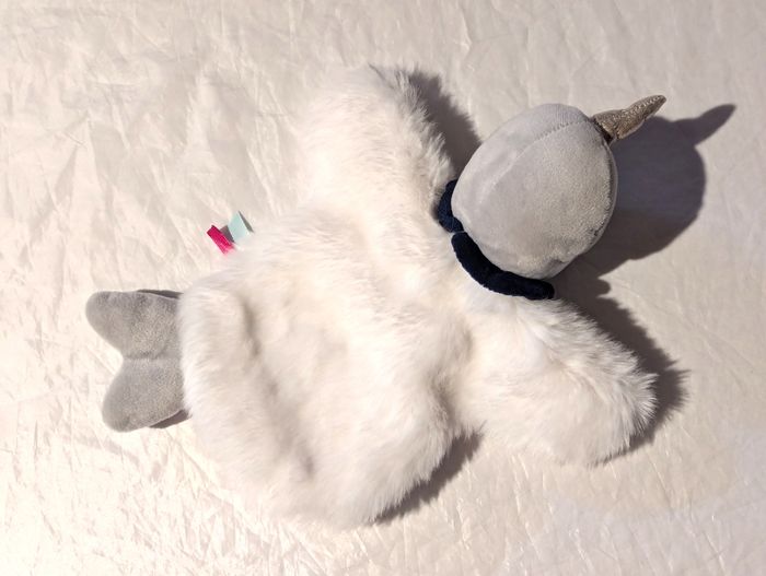 Licorne Corne Argentée Pailletée Robe Rose Devant Fourrure Arrière Peluche Petits Enfants Bébés - photo numéro 7