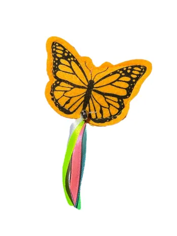 Jouet pour chat papillon Tyrol Crinkles avec clochette et ruban Neuf