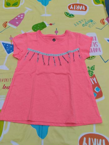 Tee-shirt manches courtes 5 ans fille Z rose fluo