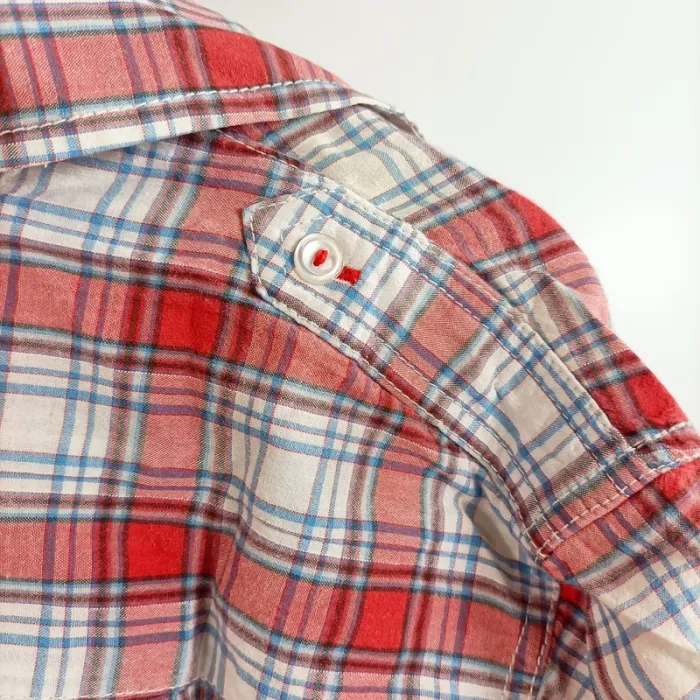 Chemise à carreaux rouges Topman style bûcheron coton élastane taille L  A1296 - photo numéro 4