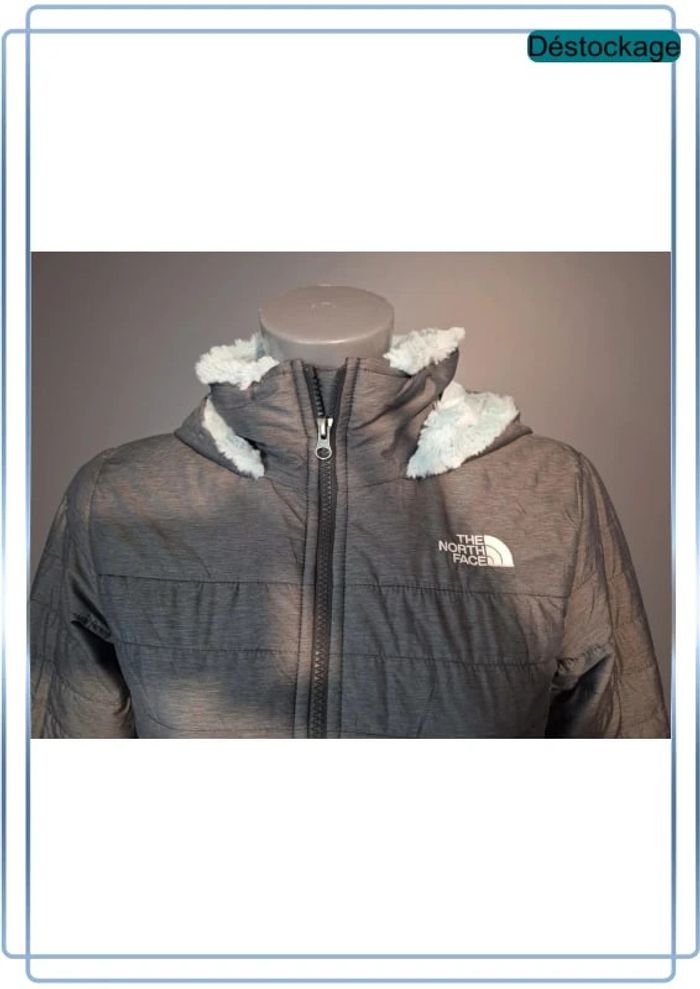 Blouson à capuche the north face gris - taille 14/16 ans ou XS femme - brodé - photo numéro 3