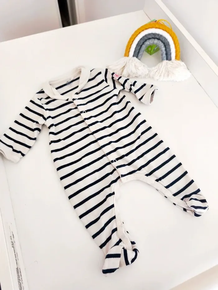 Superbe pyjama rayé marinière Petit Bateau mixte - photo numéro 2