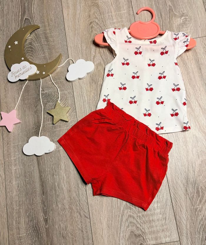 Ensemble tee shirt et short bébé fille kiabi 3 mois - photo numéro 2