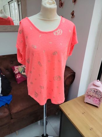 T shirt tête de mort fluide fluo