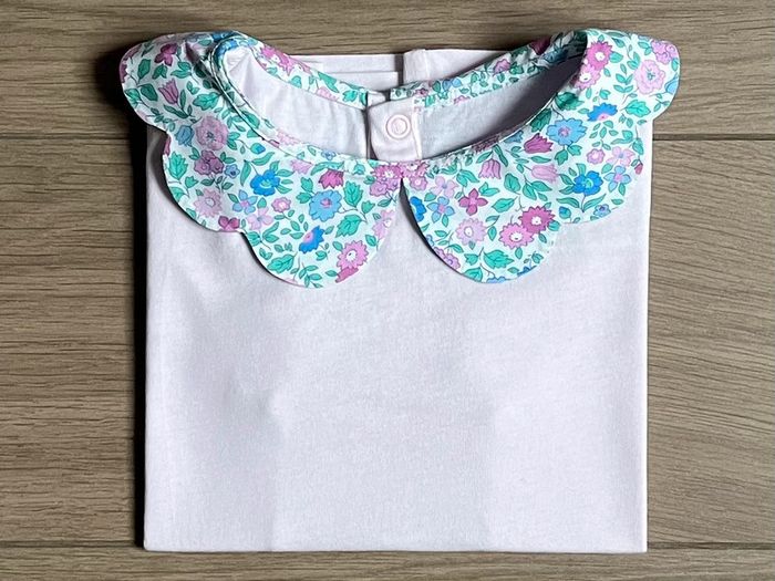 T-shirt à col festonné et serre-tête en Liberty Poppy and Daisy Jacadi T-6 ans - photo numéro 2