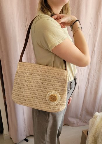 SAC A MAIN STYLE CHAMPETRE EFFET PAILLE ! NEUF !