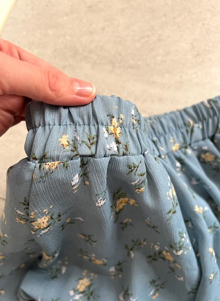 Petite jupe doublée à taille élastique fleurs bleue Corée du Sud - photo numéro 2