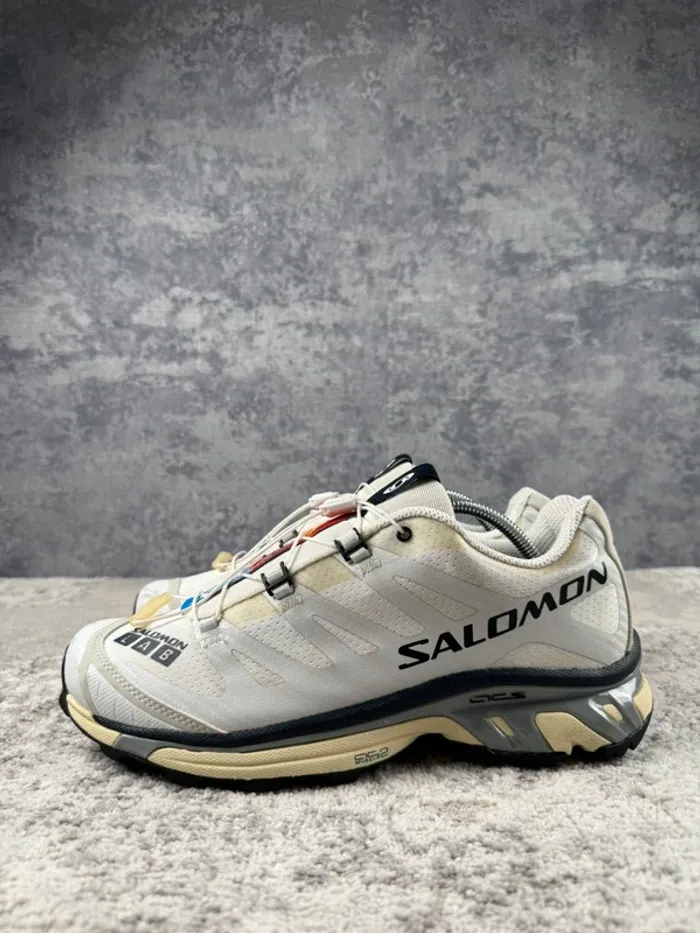 Salomon XT-4 OG - White Lunar Rock - White & Beige & Blue - photo numéro 5