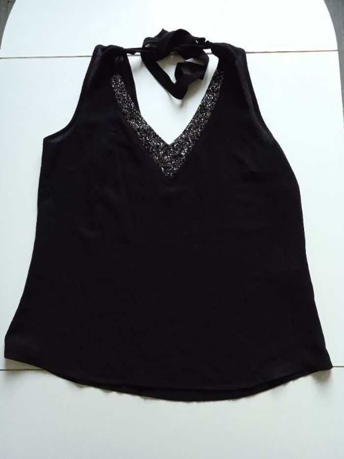 Débardeur / blouse sans manches noir taille 38