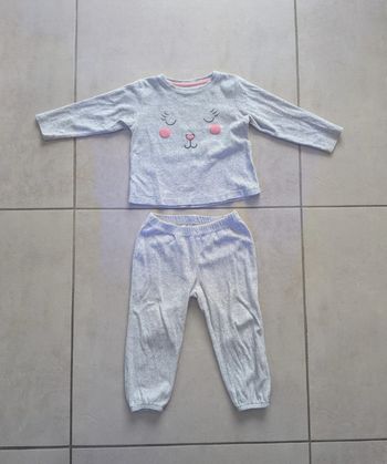 Pyjama 2 pièces velours fille - 2/3 ans