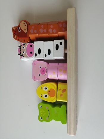animaux en bois empilable