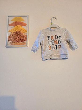 Pull gris bébé garçon "Obaibi" taille 3 mois