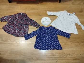 Lot de 3 blouses fille 6 mois