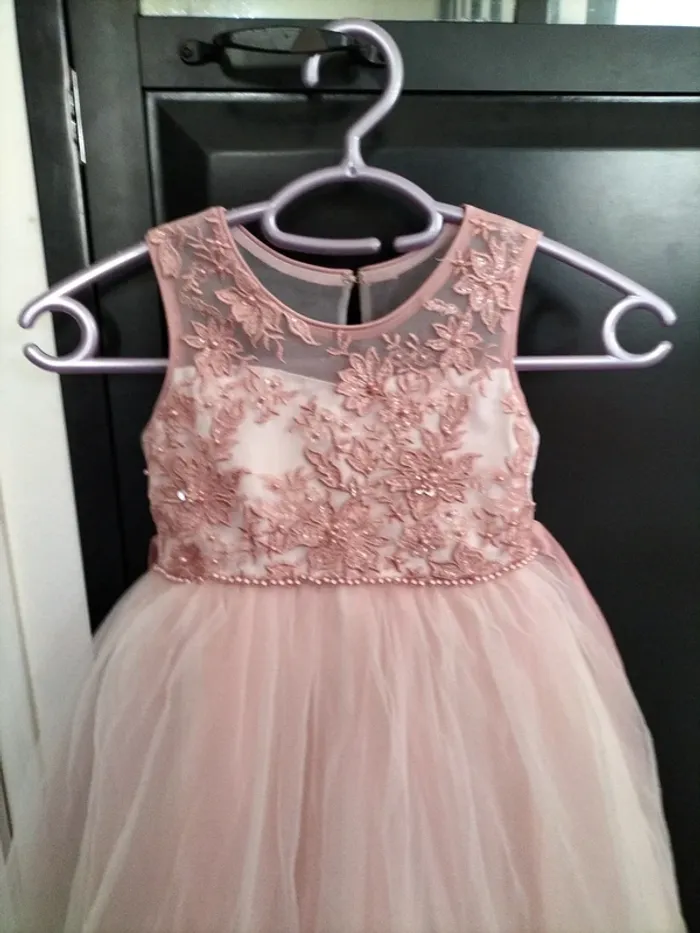 Robe de cérémonie mariage baptême rose pâle - photo numéro 2