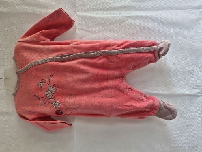 Pyjama dors-bien grenouillère fille 3 mois 60  cm Sucre d’Orge Rose