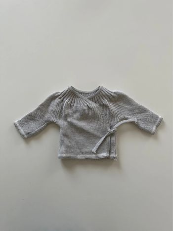 Gilet cache cœur en tricot - naissance/1 mois
